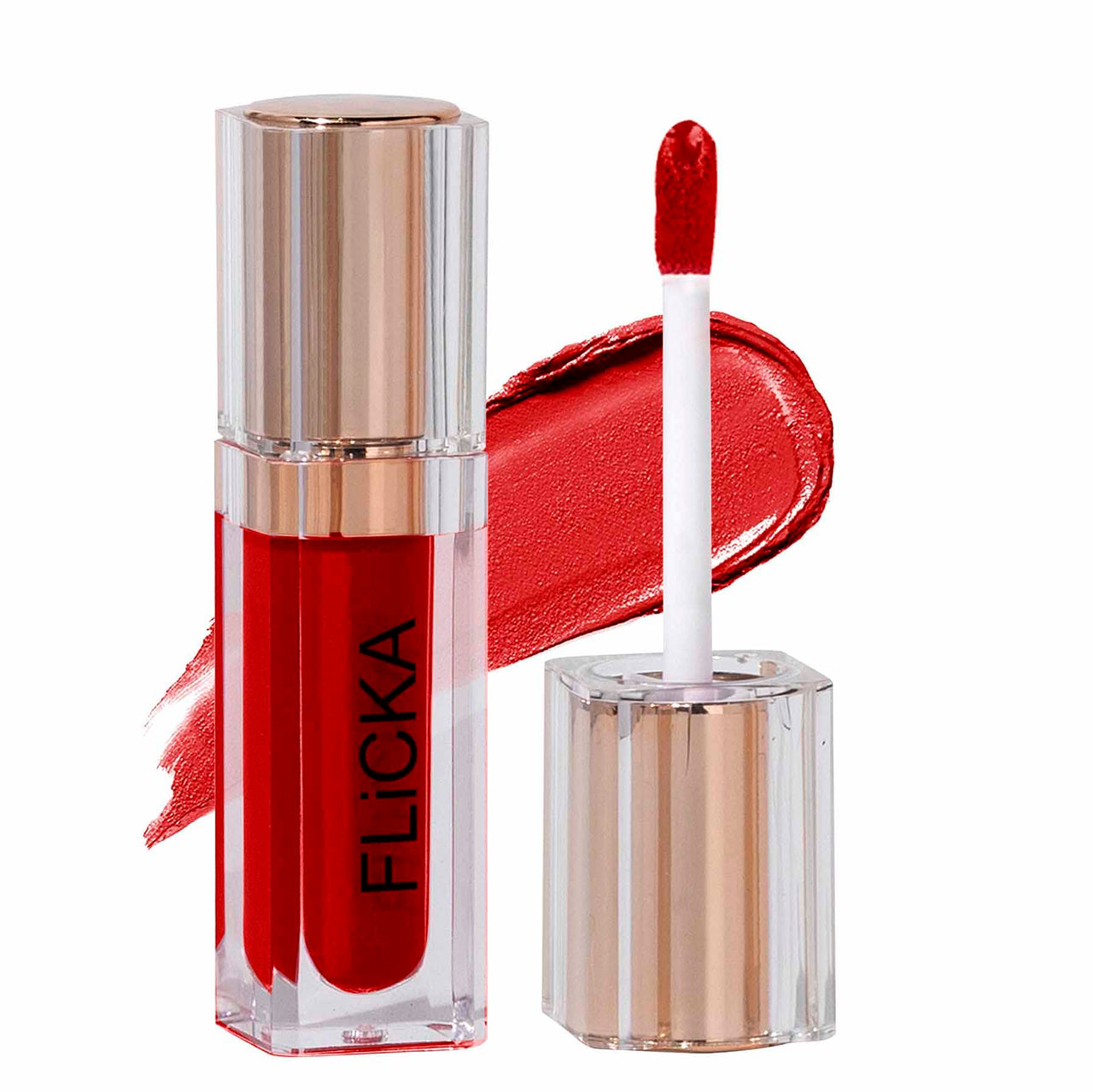 FLiCKA Shimmery Affair Lip Gloss 6 Gin Baby Pink 5ml R U Ready Matte Finish liquid Lipstick For Women| Transfer Proof, Smudge Proof, NonSticky, Creamy Lightweight Lipstick For Women, 01 Red Hot, 5ml
