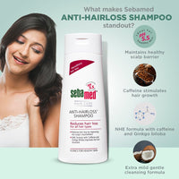 Sebamed Anti Hairloss Shampoo 200 ml|pH 5.5|Reduces Hairloss|Caffeine & Gingko Biloba| Hairfall| men & women |phthalates SLS and parabens free l Soap free l Toxin free l Clinically proven l