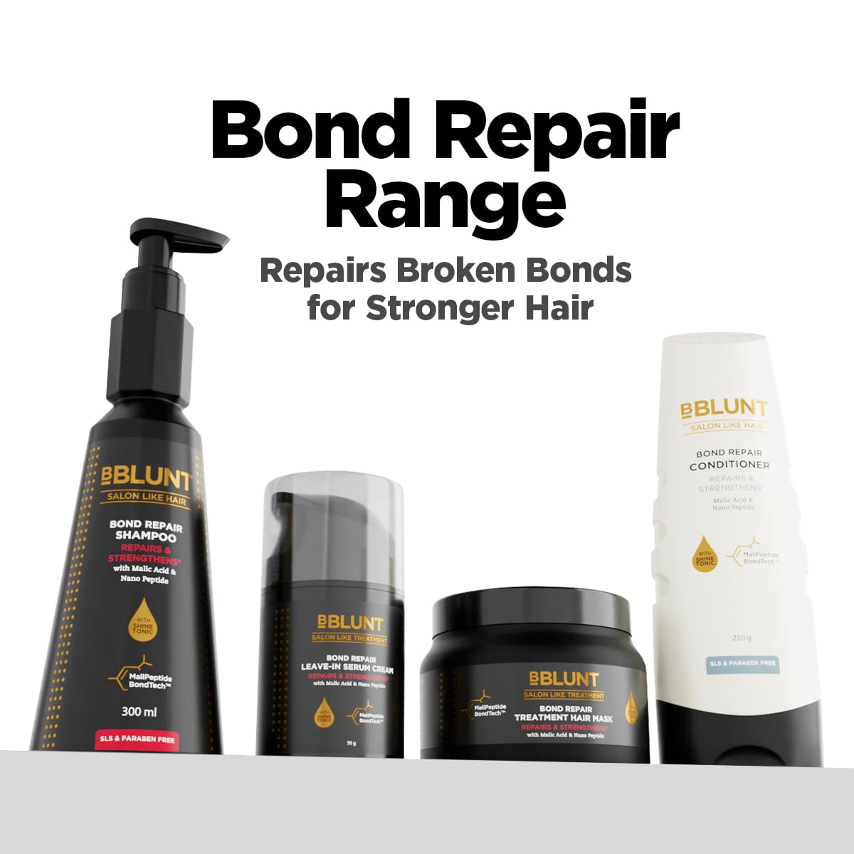BBLUNT Bond Repair Treatment Hair Mask - 250g | Repairs Damaged Bonds by 90% in 1 Use | Powered with MaliPeptide BondTech | Recommended by Hair Experts | For Men & Women