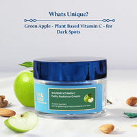 Blue Nectar Plant Based Vitamin C Face Cream for Glowing Skin Dark Spot Removal Cream for Men with Green Apple and Almond Oil (13 Herbs, 50g)