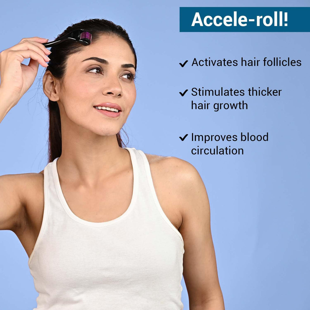 Sotrue Derma Roller 1mm | 540 Stainless Steel Needles | Derma Roller for Hair Growth & Thickening, Repair Damages and Activates Hair Follicles, Reduces Acne Scars (Black)