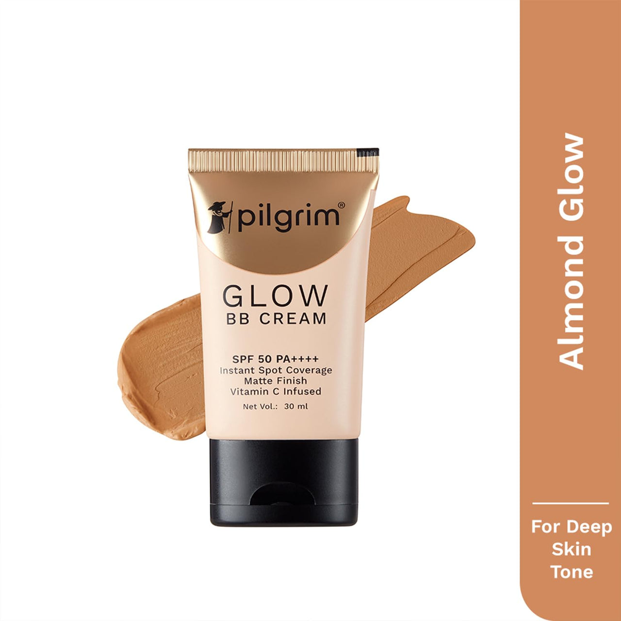 Pilgrim Almond Glow 3-In-1 Medium BB Cream SPF 50 PA++++ With Niacinamide, Hyaluronic Acid & Vit C For All Skin
