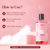 Uniqura 1% Salicylic Acid & Ceramide Body Wash Shower Gel For Women With Rice Water Helps To Exfoliates Body Acne, Bumpy and Strawberry Skin, Prevents Dry & Rough Skin, Paraben & Sulphate Free Shower Gel For Men (300ml) With Free Loofah