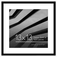 Americanflat 13x13 Picture Frame in Black - Use as 10x10 Picture Frame with Mat or 13x13 Frame Without Mat - Thin Border Photo Frame with Plexiglass Cover - Square Picture Frame for Wall Display 13x13 - (10x10 With Mat) 1 Pack