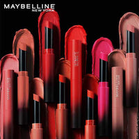 Maybelline New York Lipstick, Matte Finish, Bold Colour, Enriched With Jojoba Oil, Color Sensational Ultimattes, 199 More Ruby, 1.7g