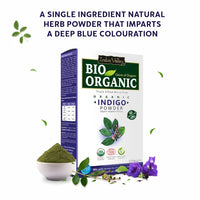 INDUS VALLEY Bio Organic Natural and Pure Indigo Powder with Bhringraj Powder for Hair Care - (100g*2=200g)