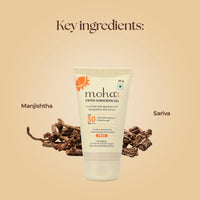 moha: Tinted Sunscreen Gel SPF 50 +++ | Matte, Oil-Free, Water-Resistant & Lightweight | No White Cast, Broad Spectrum Protection (50g)