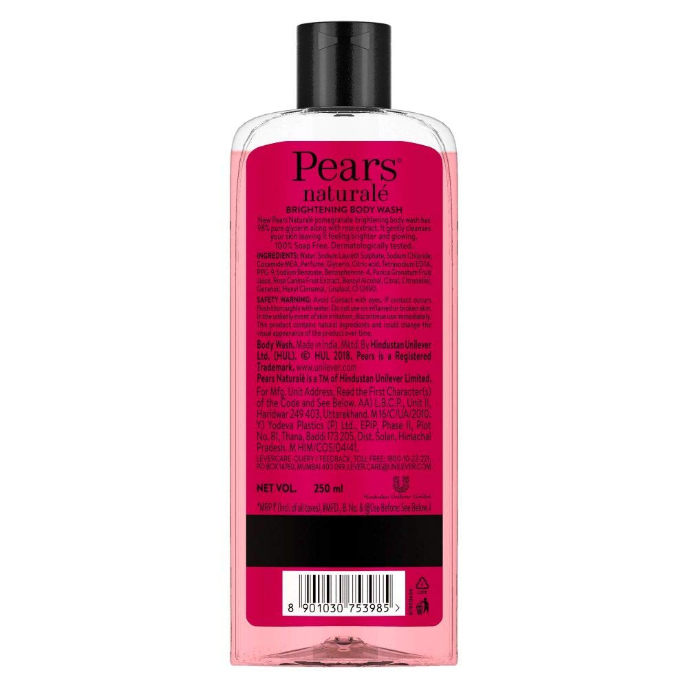 Pears Oil Clear And Glow Shower Gel, 250Ml & Naturale Brightening Pomegranate Bodywash, 250 Ml