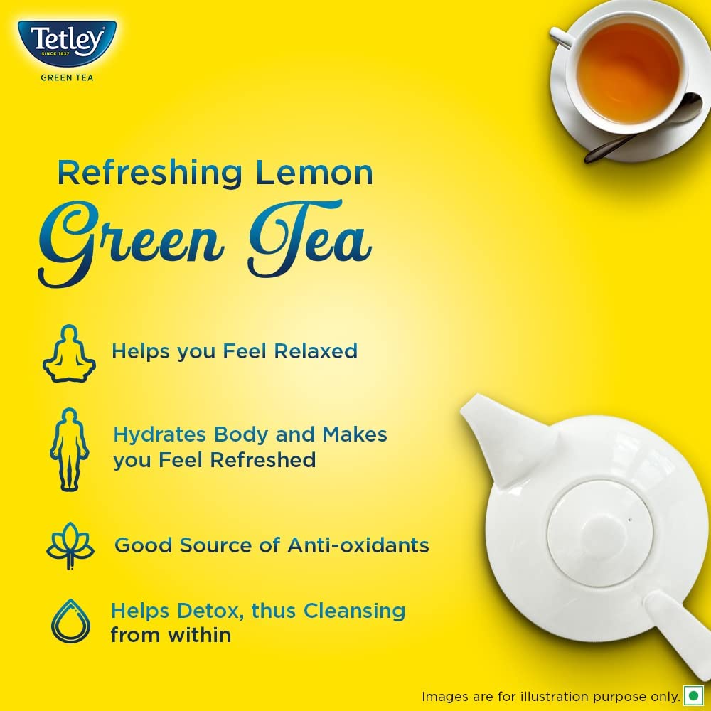 Tetley Loose Green Tea Leaves 100g, Lemon Flavour, Immune With Added Vitamin C, Makes 80 Cups, Long Leaf Tea, 5X Antioxidants As An Apple