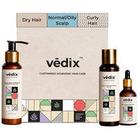Vedix Customized Regimen For Dry Hair,3 Product Kit, with Ayurvedic Shampoo - Nuyantra Pro Hair Growth Serum X Dandruff Care, Off White, 240 Grams