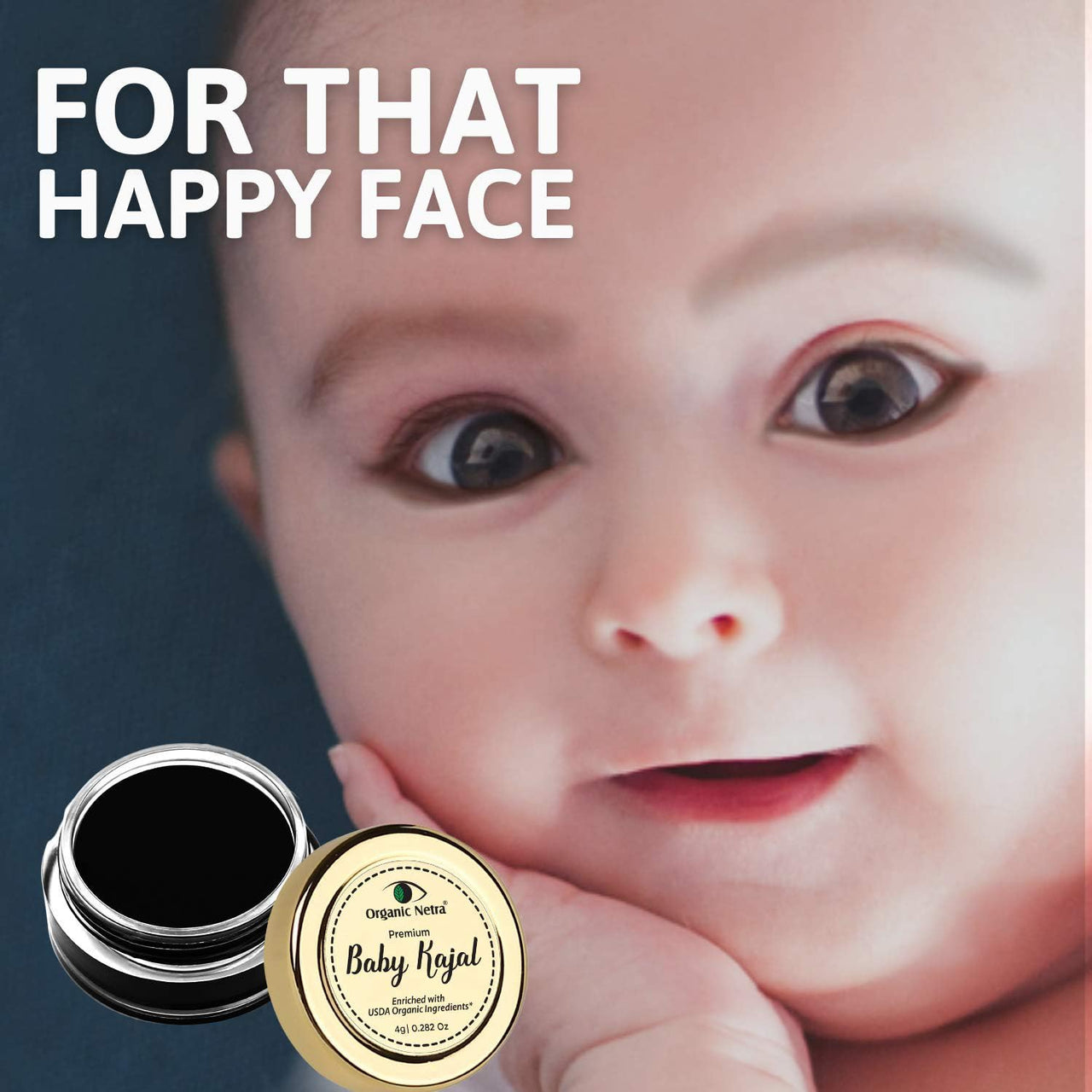 "Organic Netra Baby Kajal 4g for Newborns Water-Resistant Smudgeproof Longlasting Enriched with Natural Organic Ingredients Safe for Sensitive Baby Skin No Harmful Chemicals Matte Finish