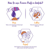 Fiama Bath Essential Puff-a-Loofah, Pack of 1 Body Loofah, Soft, Exfoliated and Energized Skin