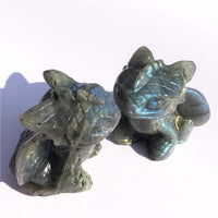 Anlingem Healing Crystal Stone Human Reiki Skull Figurine Statue Sculptures Labradorite Fly Dragon Crystal Halloween AL-LT