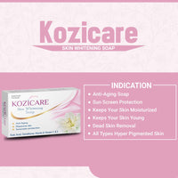 Kozicare Kojic Acid, Vitamin E, Arbutin Skin Whitening Soap, 75g (Pack Of 3) & Kojic Acid, Arbutin, Glutathione Skin Whitening & Lightening Cream, 15g (Pack Of 4)