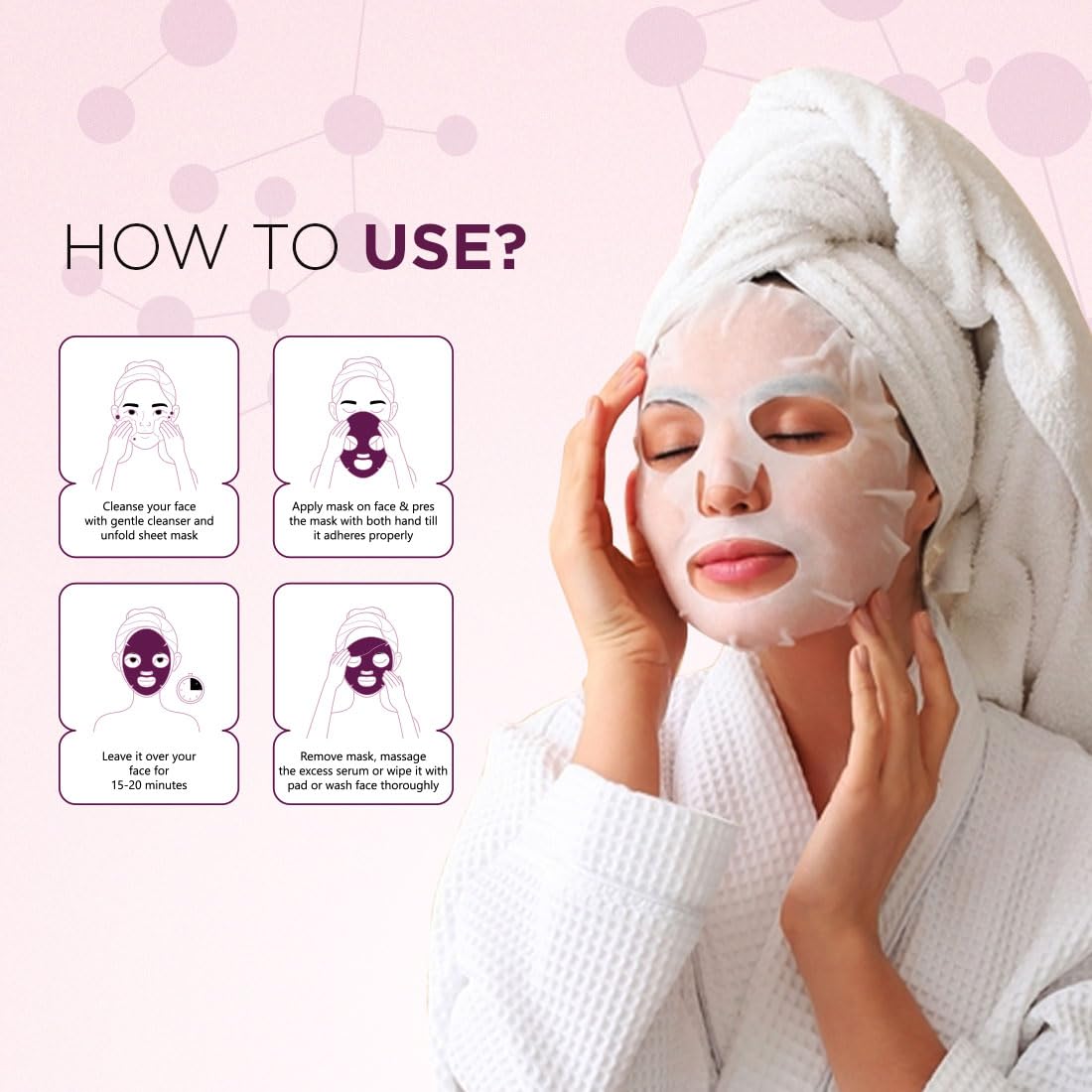Twasa Collagen & Peptide Serum Face Sheet Mask | Face Mask for Glass Skin | Collagen Mask for Hydrating Overnight Mask, Pore Minimizing (20ml) - Pack of 1