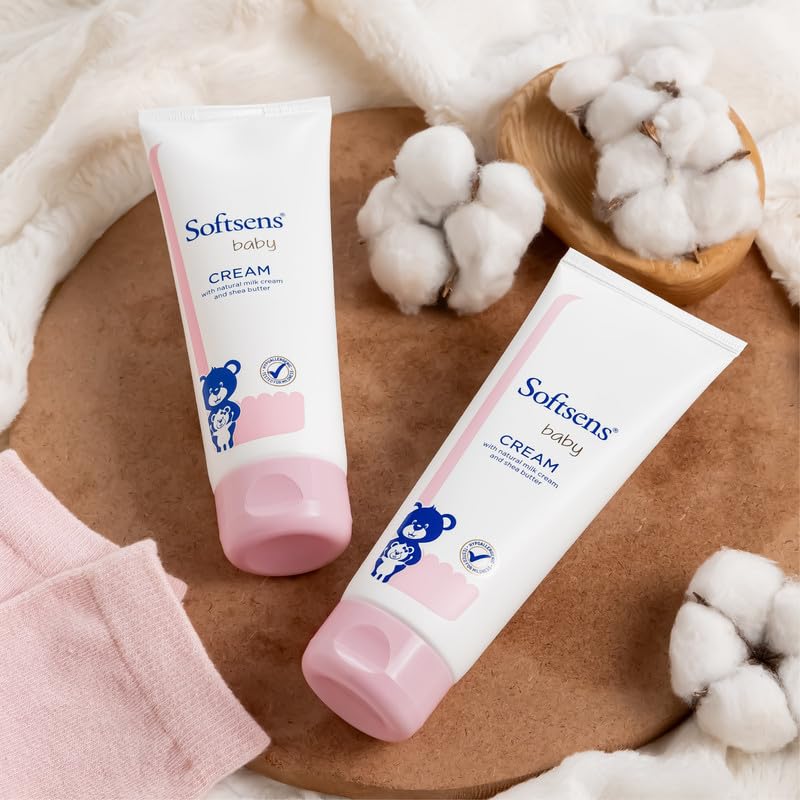 Softsens Baby Rich Moisturising Cream | Enriched with Natural Milk Cream and Shea Butter | Dermatalogically Tested, Hypoallergenic & Paraben Free 100g