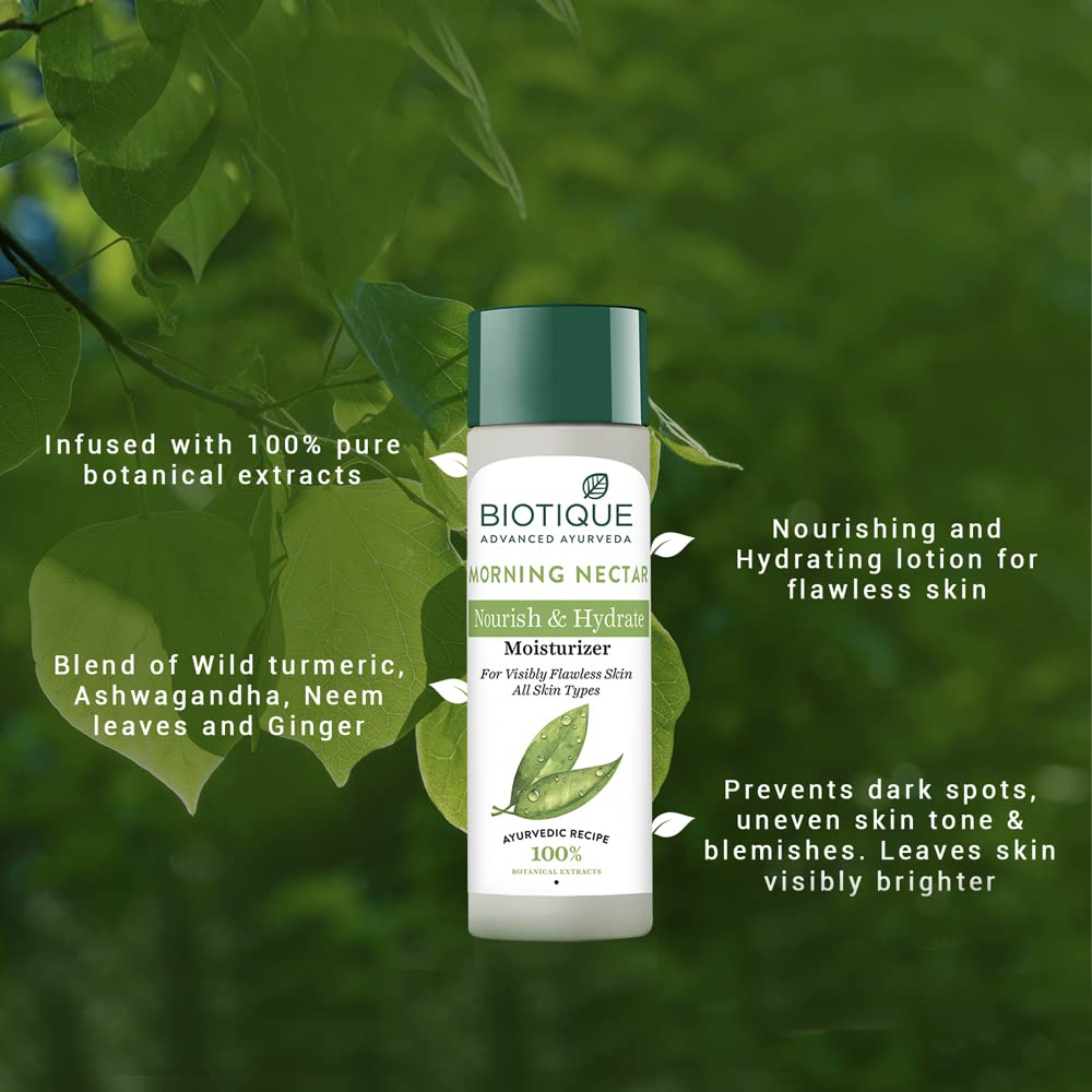 Biotique Bio Morning Nectar Moisturizer Lotion For All Skin Types, 120Ml (Pack Of 2)