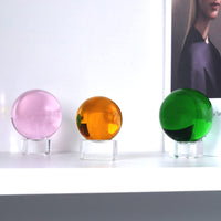 LONGWIN 40mm(1.6 inch) Solid Mini Fengshui Crystal Ball Healing Crystals Amber