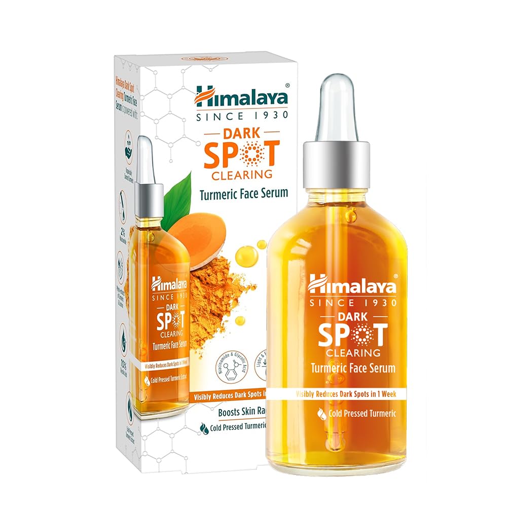 Himalaya Wellness Company Himalaya Dark Spot Clearing Turmeric Face Serum Organically Sourced Turmeric Reduce Dark Spots In 7 Days 10% Glycolic Acid & 2% Niacinamide 30Ml