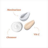 Foxtale Hydraglow Trio Skin Care Kit | Cleanser Face Wash 100ml + Ceramide Moisturizer 50ml + Vitamin C Face Serum 30ml