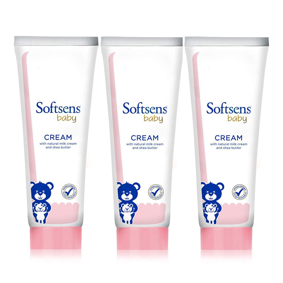Softsens Baby Rich Moisturising Cream | Enriched with Natural Milk Cream and Shea Butter | Dermatalogically Tested, Hypoallergenic & Paraben Free 100g (Pack of 3)