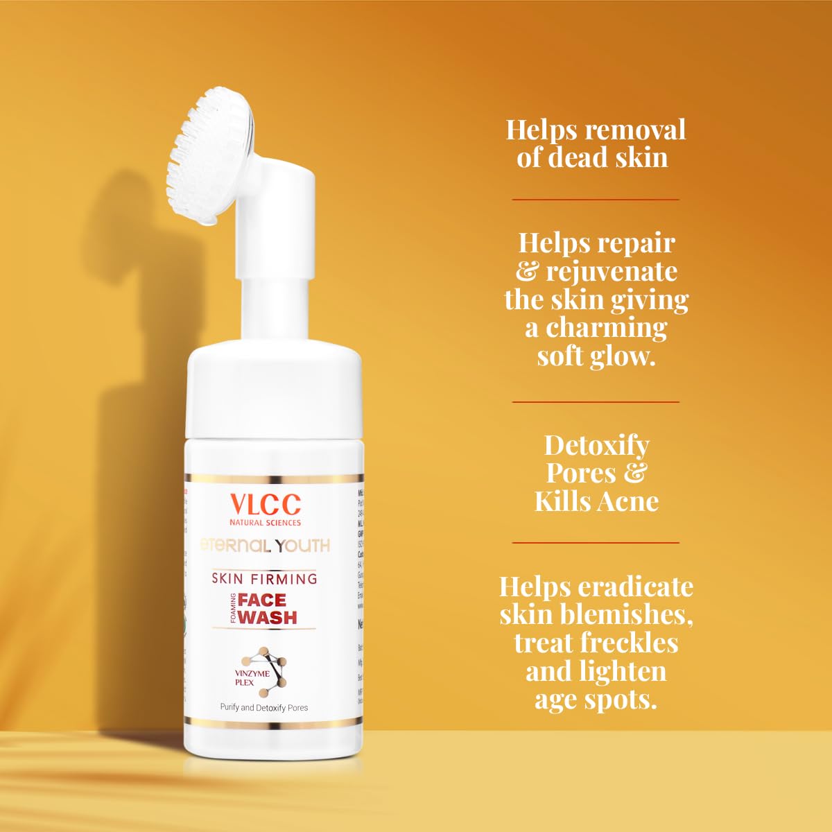 VLCC Eternal Youth Skin Firming Face Wash - 100ml | Pore Cleansing & Detoxifying | With Vinzyme Plex, Vitamin E & Aloe Vera | Helps Soothe & Repair Skin | Helps Control Acne & Remove Dead Skin.