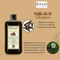 Khadi Natural Herbal 1000ml Shikakai Hair Fall Control Shampoo | Suitable For Dry & Frizzy Hair | Sls & Paraben Free Anti Dandruff Hair Cleanser Shampoo For Women & Men 1Ltr Pack