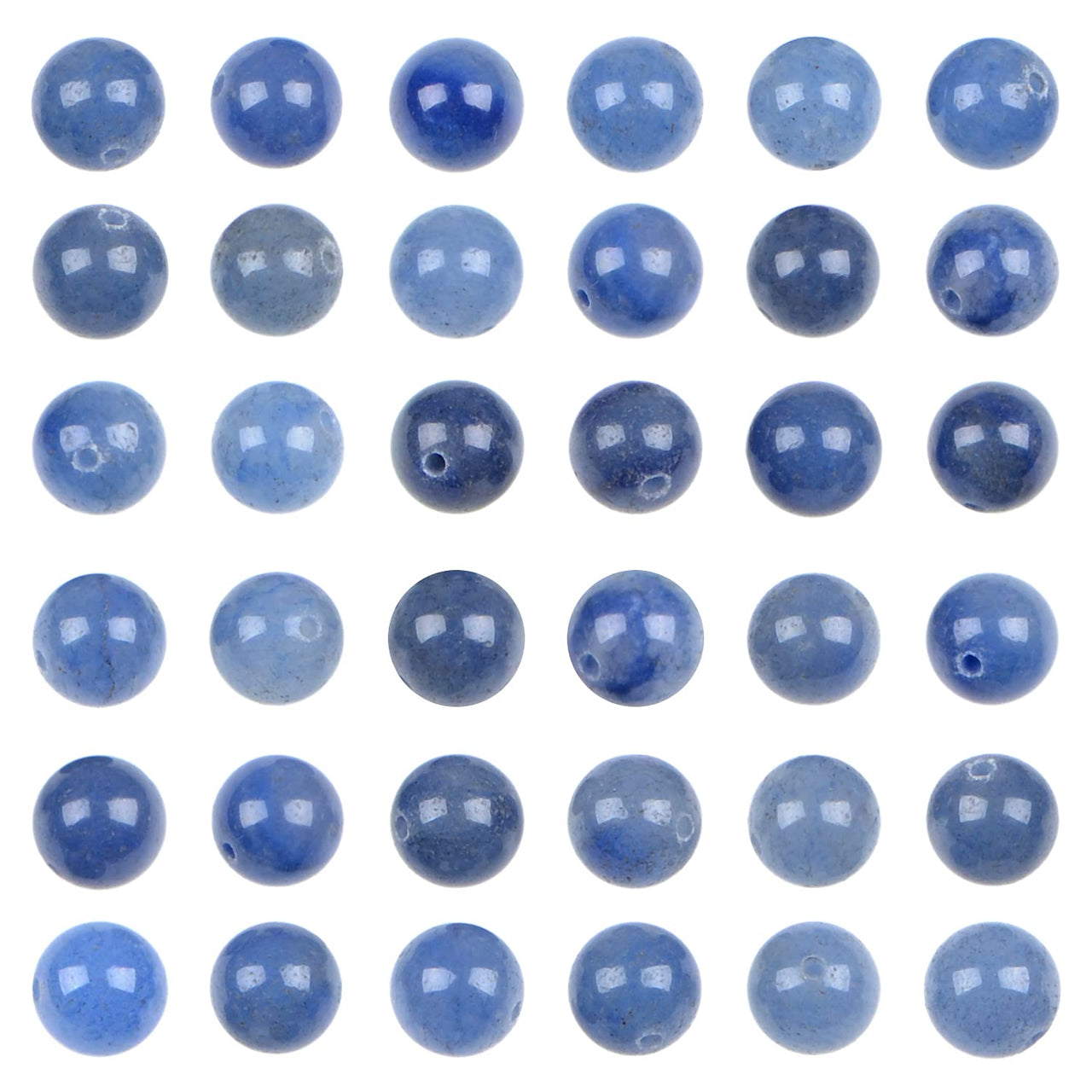 Bymitel 210pcs Natural Crystal Beads Stone Gemstone Round Energy Healing Loose Beads with Stretch Cord for Jewelry Making Bracelets Anklets (Blue Aventurine, 6mm 210pcs) Blue Aventurine