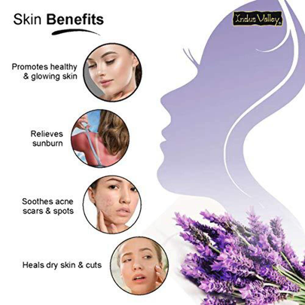 Indus Valley 100% Pure Natural & Organic, Undiluted Lavender Essential Oil with Dropper for Skin, Hair Care -15ml