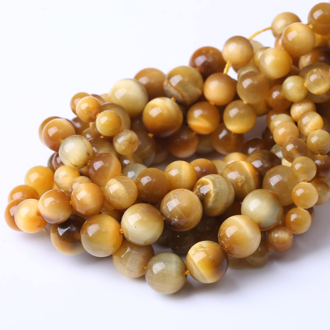 60PCS 6MM AAA Honey Gold Tiger Eye Stone Beads Natural Gemstone Bead Crystal Healing Energy Jewelry Making DIY 15 inches
