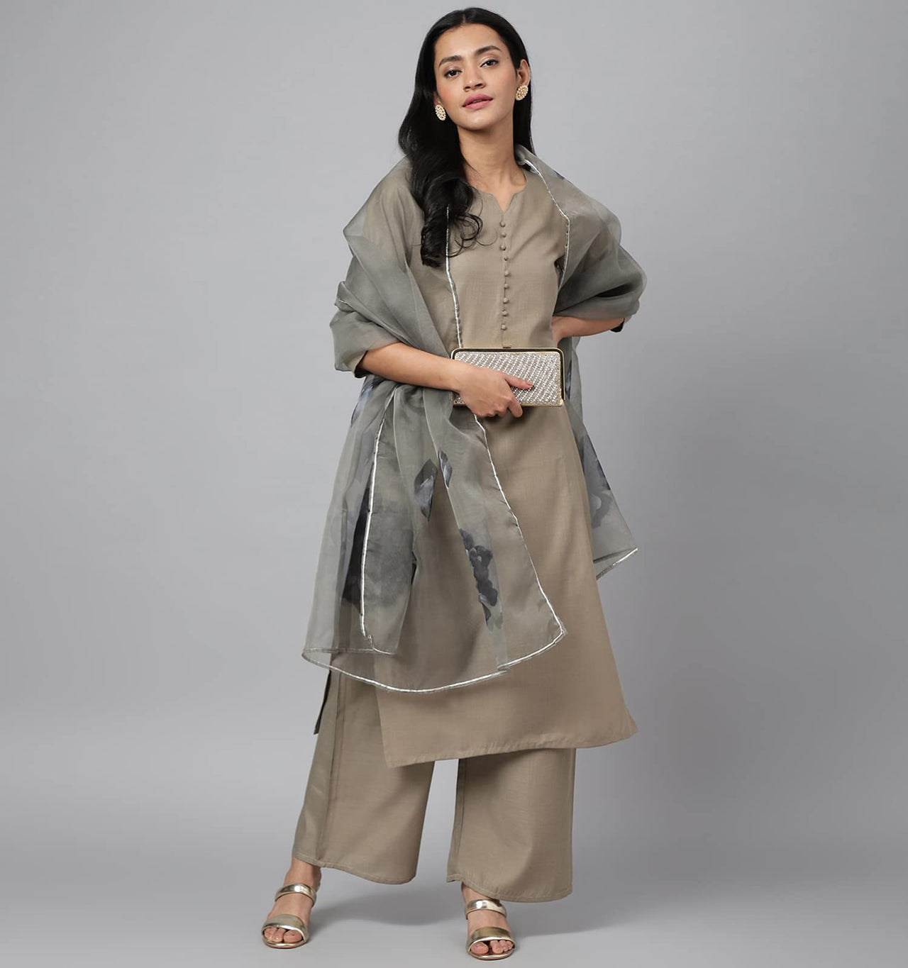 RATAN Straight Salwar Suit Kurta Palazzo Set with Printed Dupatta for Women