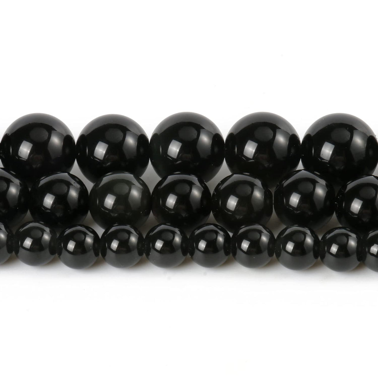 45pcs 8mm Natural Stone Beads Black Obsidian Beads Energy Crystal Healing Power Gemstone for Jewelry Making, DIY Bracelet Necklace