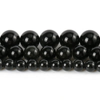 45pcs 8mm Natural Stone Beads Black Obsidian Beads Energy Crystal Healing Power Gemstone for Jewelry Making, DIY Bracelet Necklace