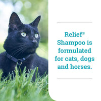 Elanco Relief Shampoo, temporary relief of itching and flaking, moisturizer for dry skin and coat, for dogs, cats and horses, 8 oz