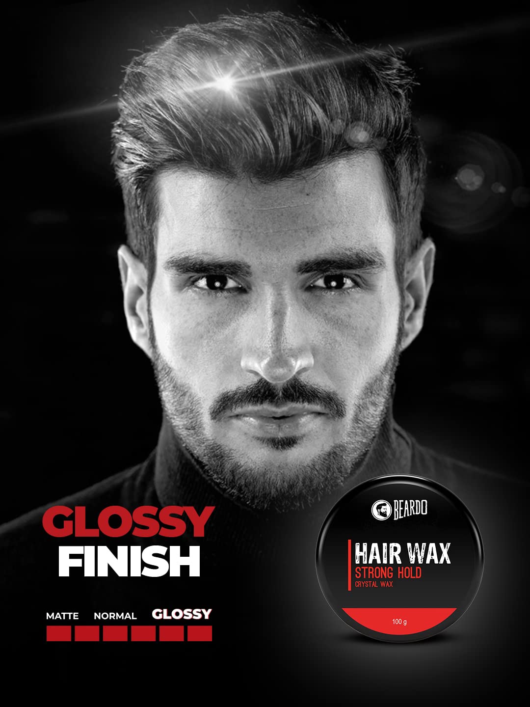 Beardo Stronghold Hair Wax, 100 gm (Pack of 2) | Crystal Hair Wax | Hair Wax Men | Styling Wax | Glossy Finish | Shine | Strong Hold | Hair Wax