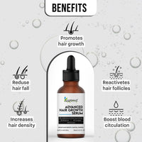 KAZIMA Advanced Hair Growth Serum | 3% Redensyl, 4% Anagain, 2% Procapil, 2% Lindera Strychnifolia, Rosemary & Black Rice Extract | Hair Growth & Hair Fall Control Serum | Boosts Hair Density | 30 ml