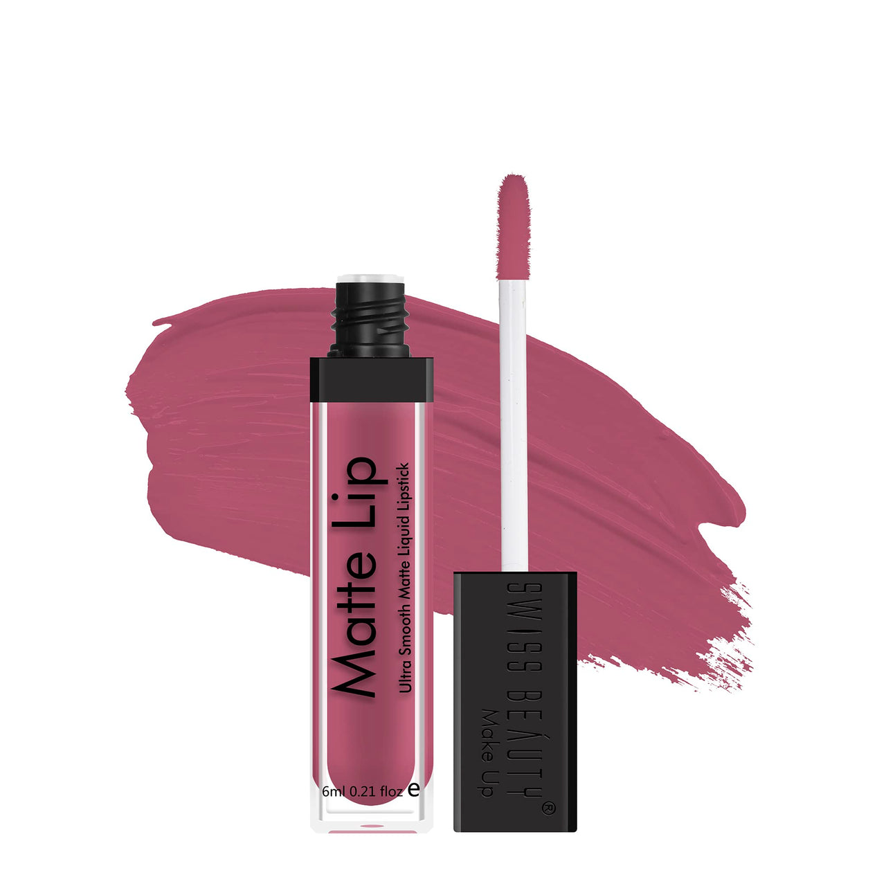 Swiss Beauty Ultra Smooth Matte Lip Liquid Lipstick, Smooth Lip Color, Weightless Finish, Silky Matte Finish, Shade- Mauve Pink, 6ml