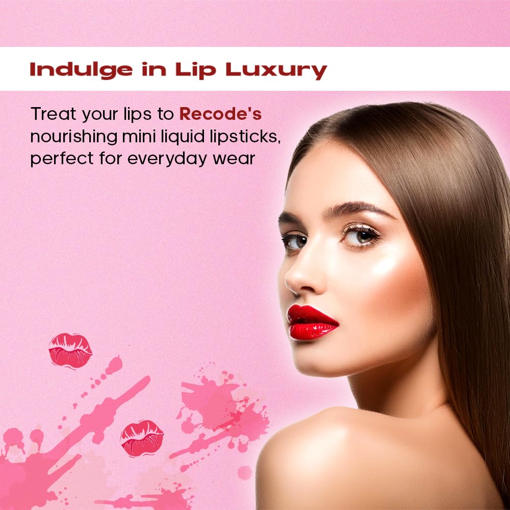 Recode Clay Matte Liquid Lipsticks 2 ML x 10|Long Lasting|Waterproof|Perfect for Gifting,Wedding & Special Occasions|Smudge-proof|Infused with olive & Jojoba Oil|Travel Pack of 10