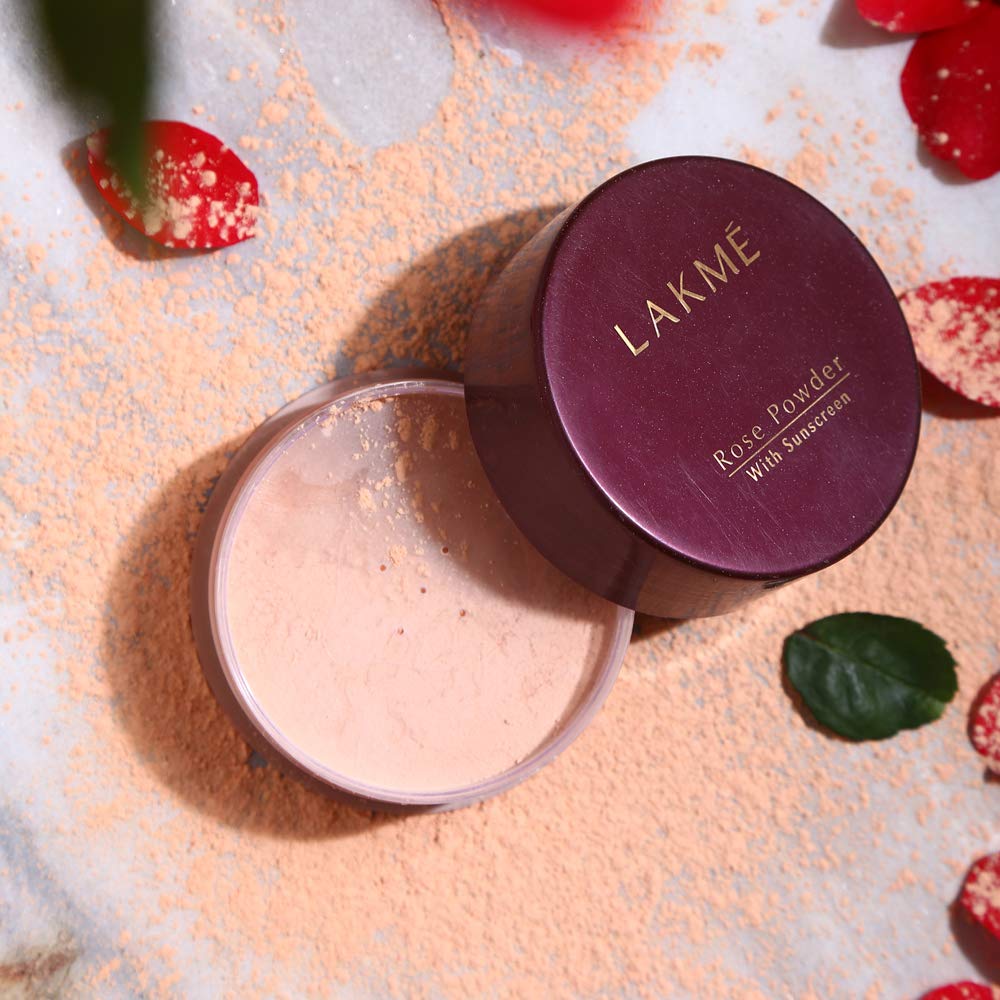 Lakmé Rose Loose Face Powder, Matte Finish & Poreless Look, Oil Control & Sun Protection For Long Hours, Suitable for oily skin, Soft Pink, 40g (Pack of 2)