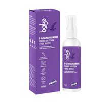 BAKE 5% Niacinamide & Rice Water Toner | Fermented Rice Water Extract | For Dry & Acne Prone Skin | Alcohol Free Toner with Hyaluronic Acid | Smoothens Uneven Skin | Fades Acne Marks | 100ml