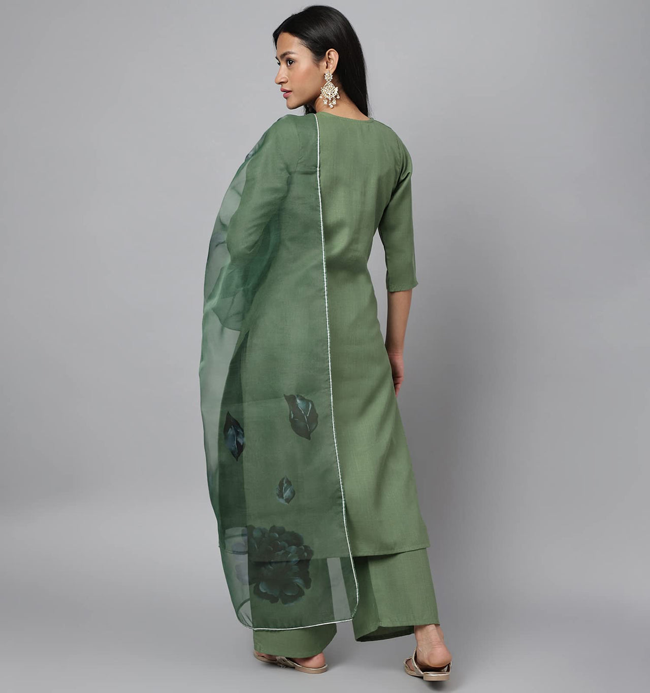 RATAN Straight Salwar Suit Kurta Palazzo Set with Printed Dupatta for Women