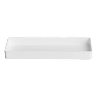 Basics Rectangular Plastic Desk Organizer, Half Accessory Tray, White