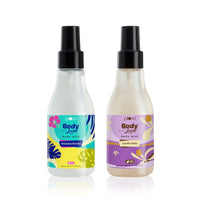 Plum Body Lovin' Beachy Combo For Women, Vanilla & Hawaiian Rumba Vibes Body Mist Duo, Super-Refreshing, Aloe-Infused, Body Mist, 300ml