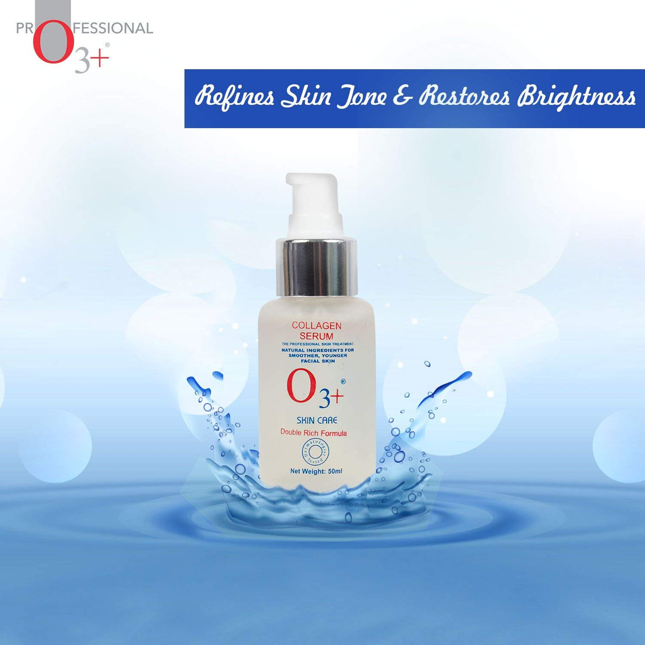 O3+ Collagen Serum To Brighten, Lighten, Tighten, Hydrate and Moisturise Skin and Instantly Smoothen Fine Lines and Wrinkles (50ml)