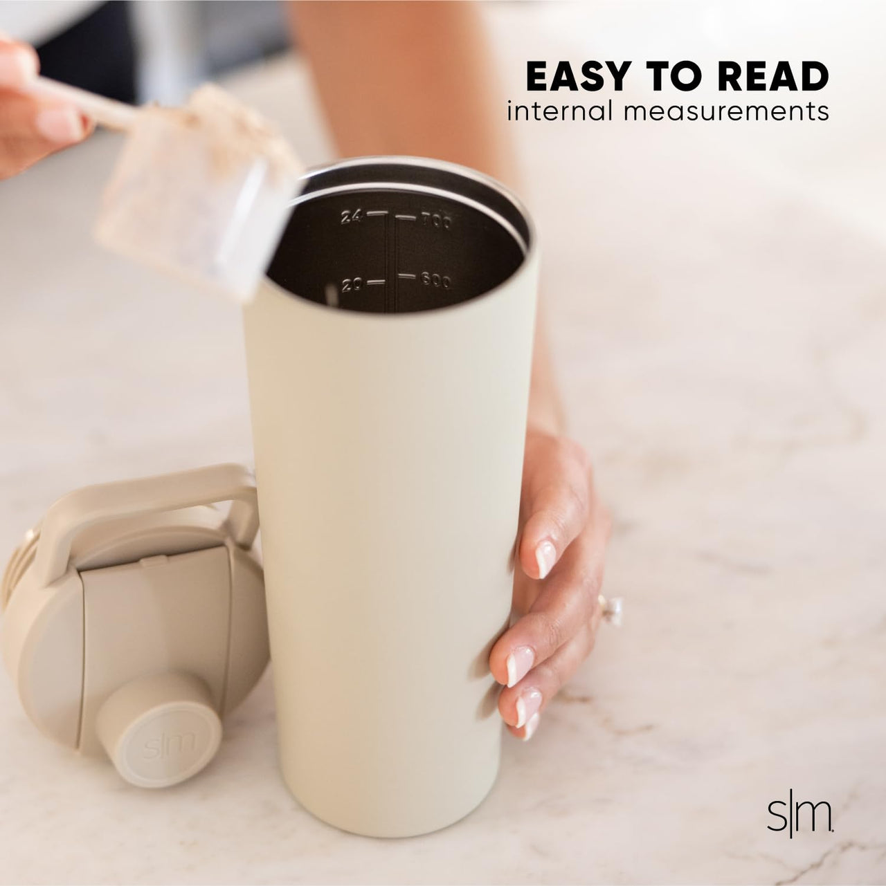 Simple Modern Stainless Steel Shaker Bottle with Ball 24oz | Metal Insulated Cup for Protein Mixes, Shakes and Pre Workout | Rally Collection | Ocean Water