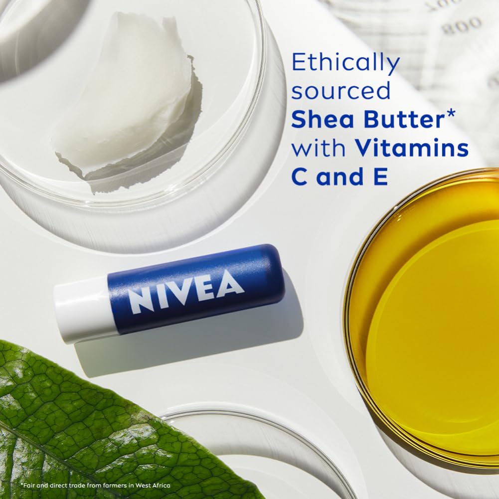 NIVEA MEN Active Care 4.8g Lip Balm|24 H Melt in Moisture Formula|Natural Oils|Nourished Lips,4.8 g (Pack of 1)
