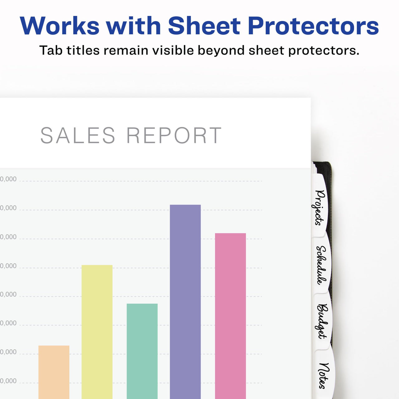 Avery Durable Plastic 8 Tab Write & Erase Dividers for 3 Ring Binders, Slash Pocket, Translucent White, Works with Sheet Protectors, 1 Set (16826) 1 pack