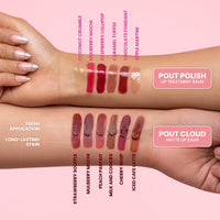 Typsy Beauty Pout Cloud Matte Lip Balm | Blurring Finish, Tinted Lip Balm with Peptides, Ceramides & Vitamin C & E | Rich colour payoff with long-lasting stain I Nude Brown - Iced Café Latte 03 | 8g