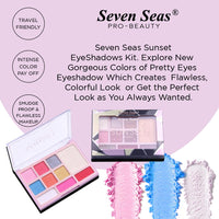 Seven Seas Sunset 10 Pigmented Colors Eyeshadow Palette| Long Wearing And Easily Blendable Eye Makeup Palette | Multicolor - 24.4Gm | Matte,Shimmery & Metallic Finish (Natural)