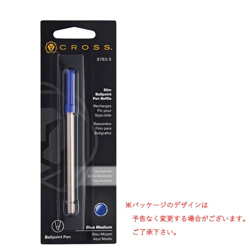 Cross Slim Ballpoint Refill for Click Pens, Medium - Blue (Pack of 2) 1 Count (Pack of 2)